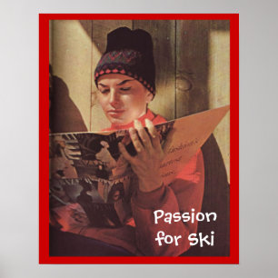 Vintage winter sports Passion for Ski Poster