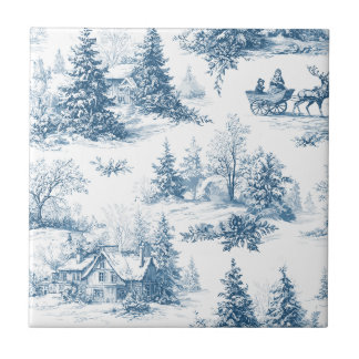 Vintage Winter Toile de Jouy - Classic Christmas Tile