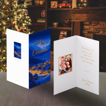 Vintage Winter Village Custom Christmas Card