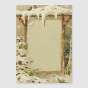 Vintage winter Yard Scene add text