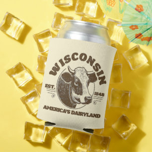 Vintage Wisconsin Can Cooler