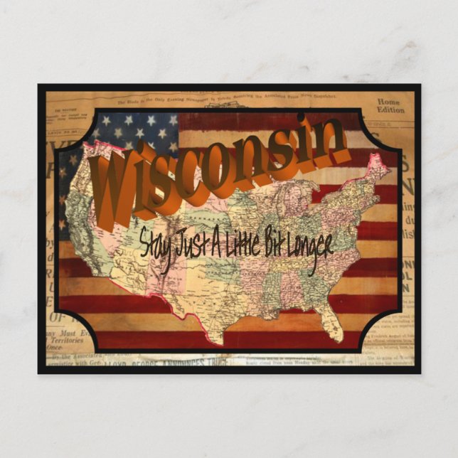 Vintage Wisconsin Old Postcard (Front)