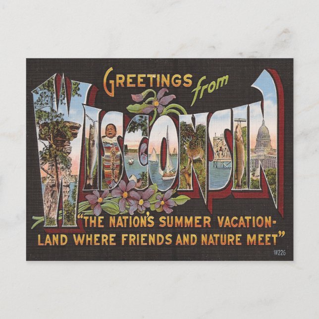Vintage Wisconsin Postcard (Front)
