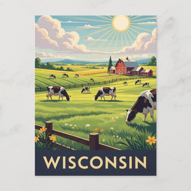 Vintage Wisconsin travel Postcard (Front)