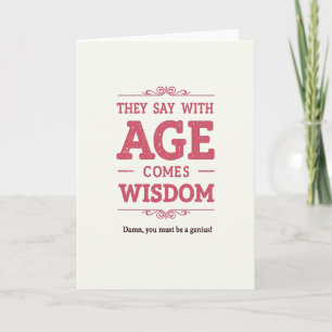 Vintage Wisdom Text Birthday Card