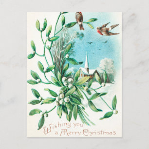 Vintage Wishing You a Merry Christmas (1910) Holiday Postcard
