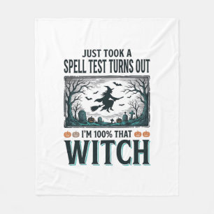Vintage Witch DNA Humour Halloween Vector Design_1 Fleece Blanket
