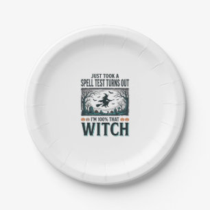 Vintage Witch DNA Humour Halloween Vector Design_1 Paper Plate