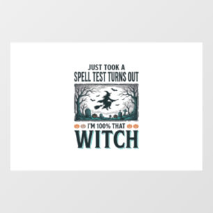 Vintage Witch DNA Humour Halloween Vector Design_1 Window Cling