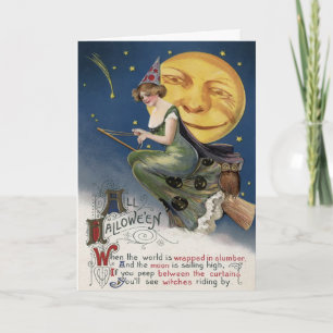 Vintage Witch Halloween Card