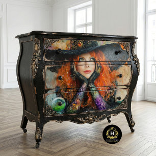 Vintage Witch Halloween Decoupage  Tissue Paper