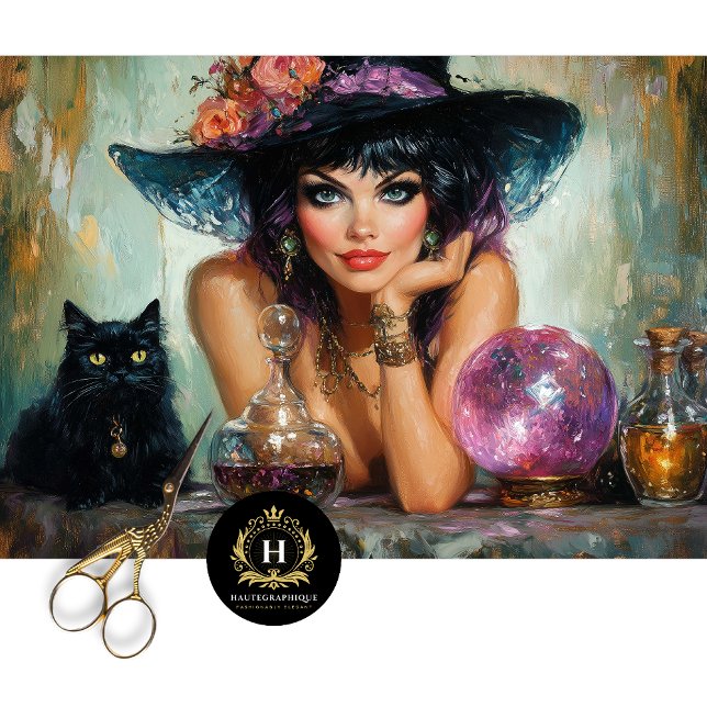 Vintage Witch Halloween Decoupage  Tissue Paper (Creator Uploaded)