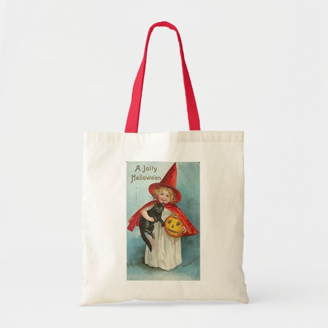 Vintage Witch Halloween Designs Tote Bag (Front)