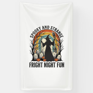 Vintage Witch Halloween Graveyard Silhouette Art_1 Banner