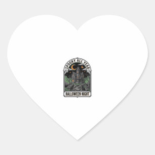 Vintage Witch Halloween Haunted House Shirt_1 Heart Sticker