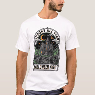 Vintage Witch Halloween Haunted House Shirt_1 T-Shirt