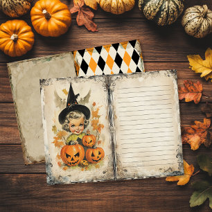 Vintage Witch Halloween Junk Journal Page