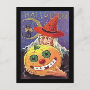 Vintage Witch Halloween Postcard