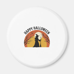 Vintage Witch Happy Halloween Shirt Design_1 Magnet