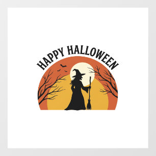 Vintage Witch Happy Halloween Shirt Design_1 Window Cling