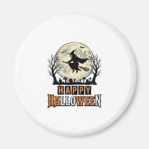 Vintage Witch Happy Halloween Vector Design_1 Magnet