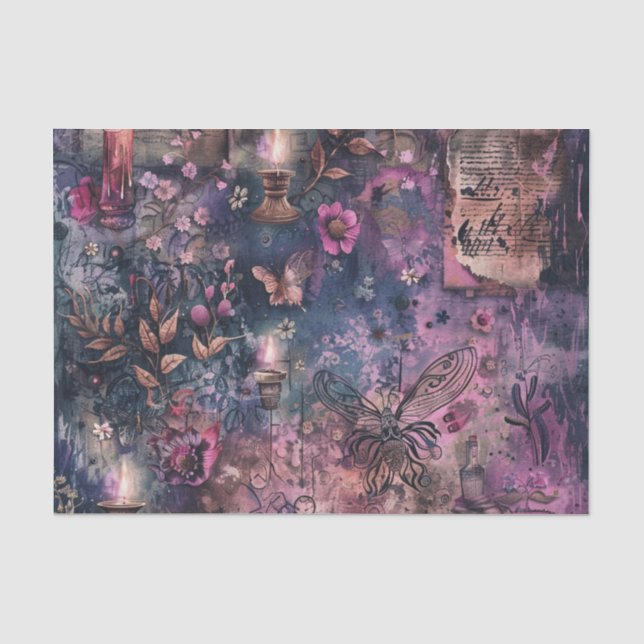 Vintage Witch light Magical Spellbound Decoupage  Tissue Paper (Front)