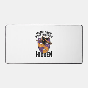 Vintage Witch Mask Halloween Face Illusion Art_1 Desk Mat