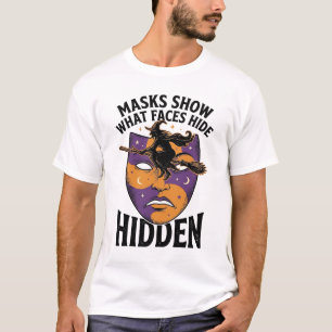 Vintage Witch Mask Halloween Face Illusion Art_1 T-Shirt