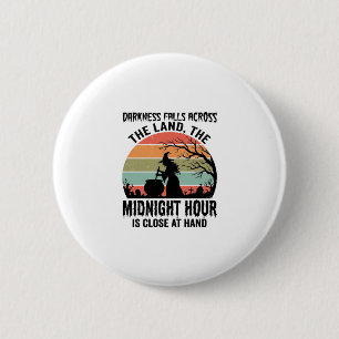 Vintage Witch Midnight Hour Halloween Design_1 2 Inch Round Button