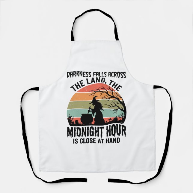 Vintage Witch Midnight Hour Halloween Design_1 Apron (Front)