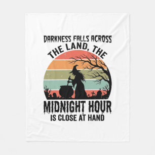 Vintage Witch Midnight Hour Halloween Design_1 Fleece Blanket