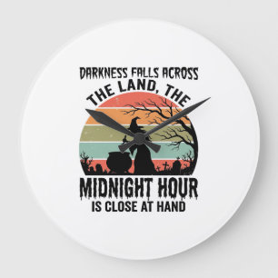Vintage Witch Midnight Hour Halloween Design_1 Large Clock