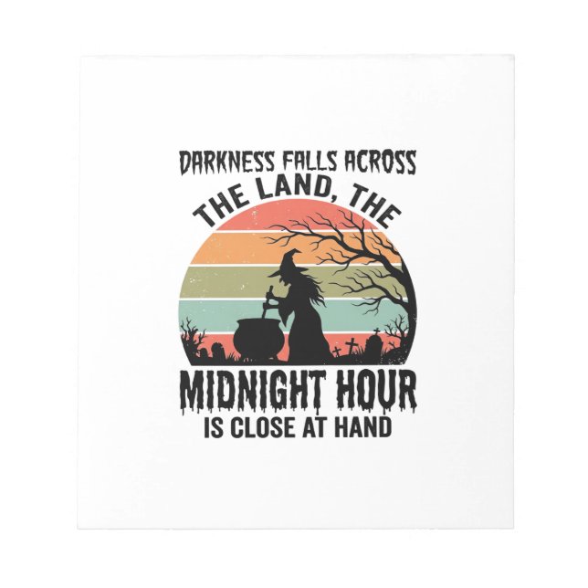Vintage Witch Midnight Hour Halloween Design_1 Notepad (Front)