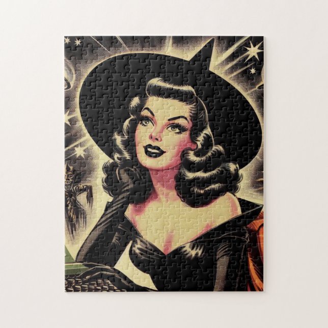 Vintage Witch Pin Up Jigsaw Puzzle (Vertical)