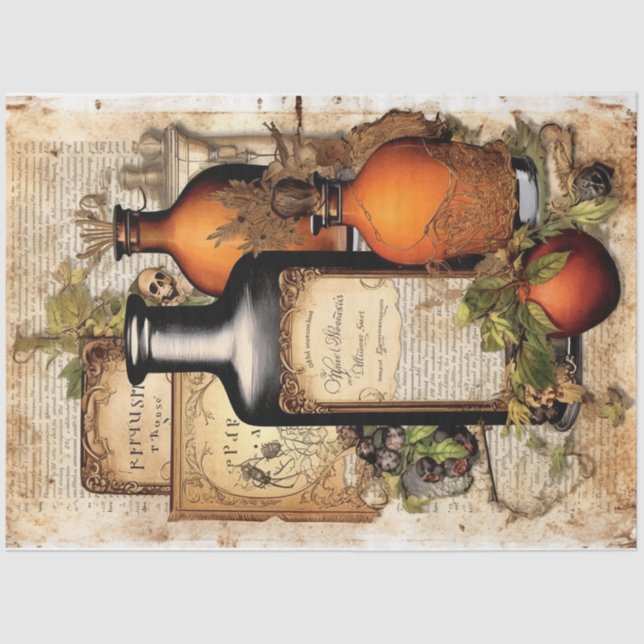 Vintage Witch Potion Design Series 8 Tissue Paper (Front)