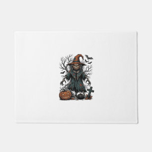 Vintage Witch Scarecrow Halloween Pumpkin Shirt De Doormat