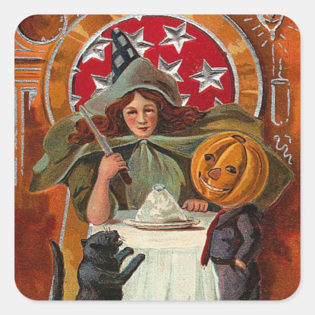 Vintage Witch Stickers - Trick or Treat (Front)