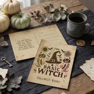 Vintage Witchcore Halloween Postcard Greeting