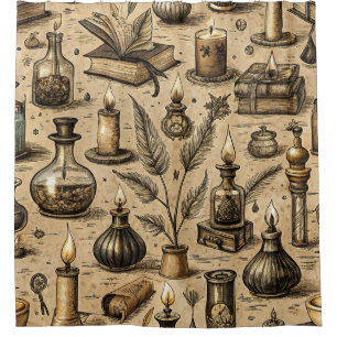 Vintage Witchcraft Books & Candles Pattern