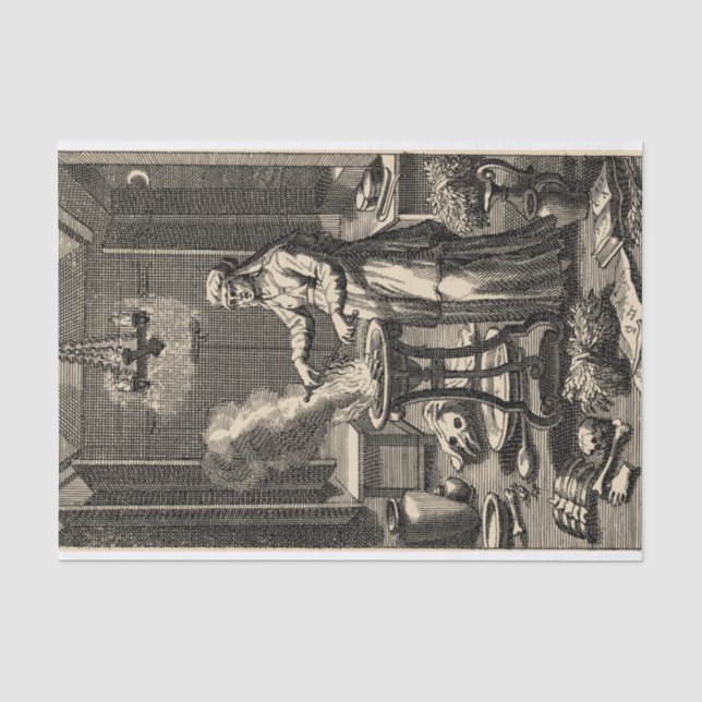 Vintage Witchcraft Halloween Party Gift Tissue Paper (Front)
