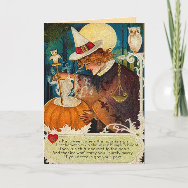 Vintage Witchcraft Halloween Witch cards (Front)