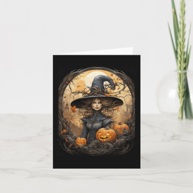 Vintage Witchcraft Wiccan Gothic Witchy Halloween  Card (Front)