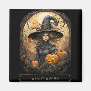 Vintage Witchcraft Wiccan Gothic Witchy Halloween Magnet