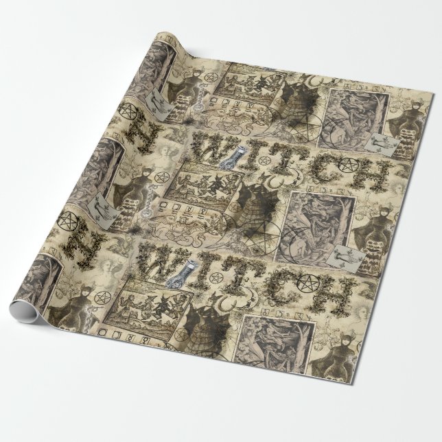 Vintage Witchcraft Wrapping Paper (Unrolled)