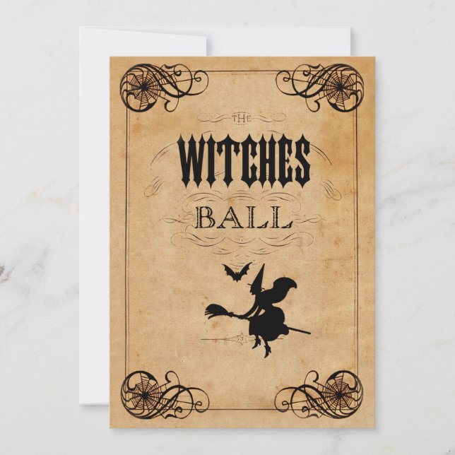 Vintage Witches Ball 70th Birthday Double Sided Invitation (Front)