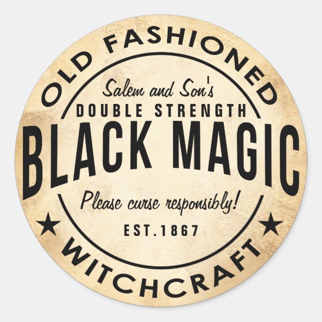 Vintage witches black magic halloween sticker (Front)