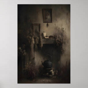 Vintage Witchy Cottagecore Wall Art, Dark Academia Poster