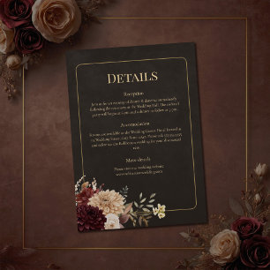Vintage Witchy Floral Wedding Details Card
