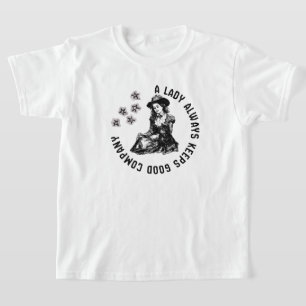 Vintage Witchy Lady and Dog Illustration  T-Shirt