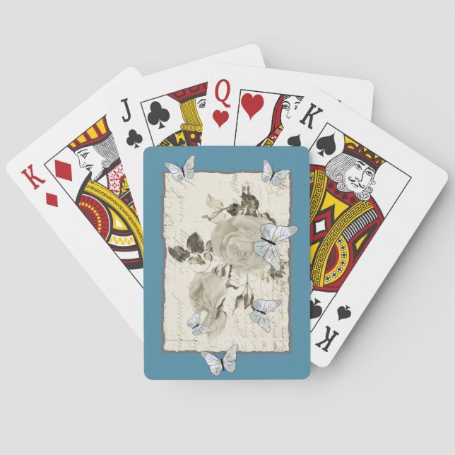 Vintage with butterflies playing cards (Back)